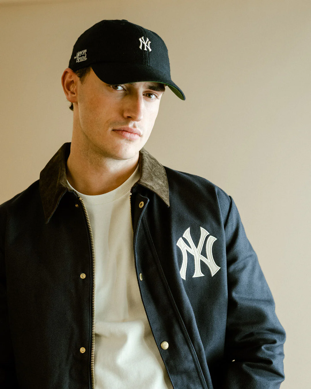 The Mercer Cashmere New York Yankees cap | Navy - Image 3