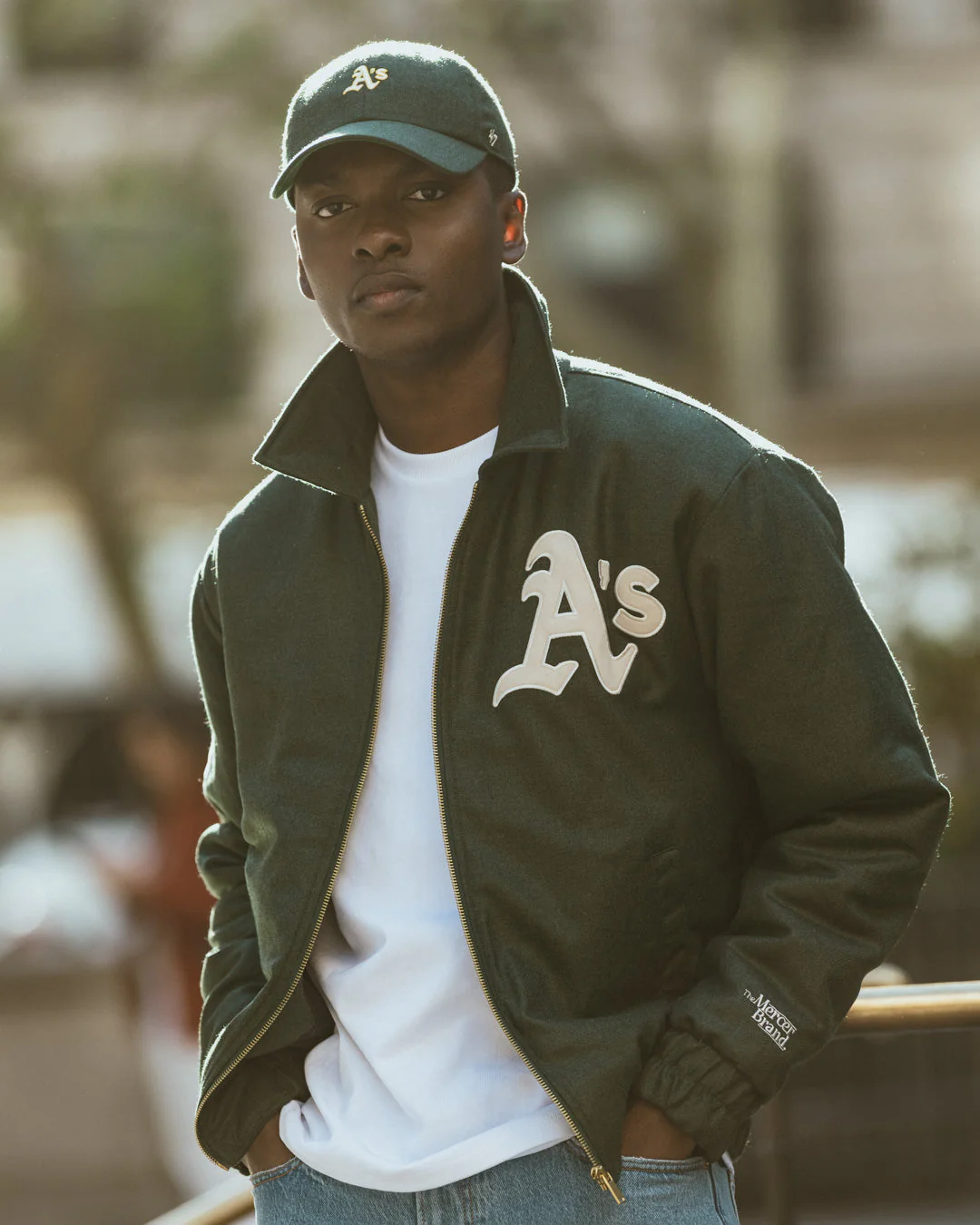 The Mercer Cashmere Athletics Varsity | Dark Green - Image 4