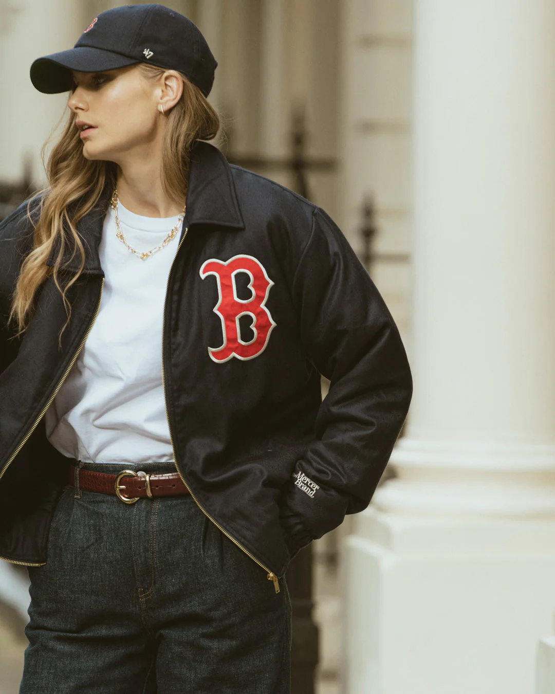 The Mercer Cashmere Red Sox Varsity | Royal Blue - Image 6