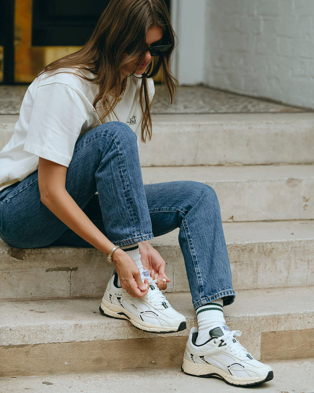 The Mercer Socks Stripe | White/Green - Image 4